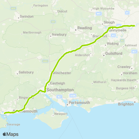 FlixBus Green Line Coach Sta - Seldown Coach Sta map