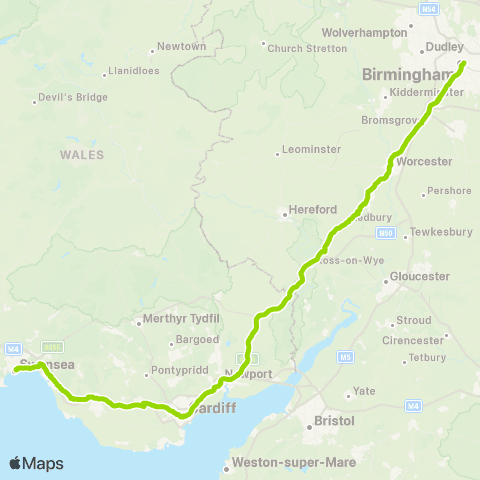 FlixBus Millennium Point - Swansea Bus Sta Stand B map