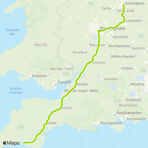 FlixBus Broad Marsh Bus Sta - Plymouth Coach Sta map