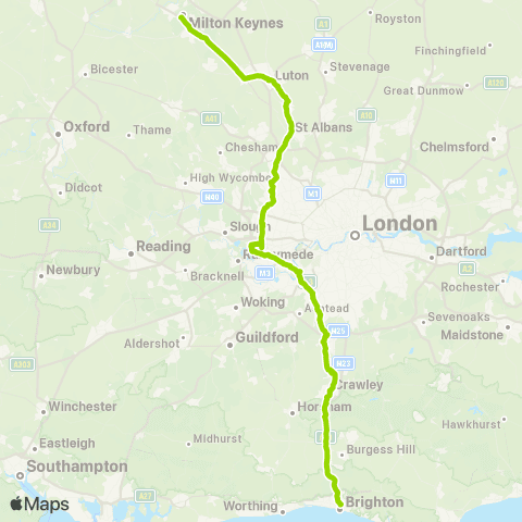 FlixBus Central Railway Sta - Brighton Railway Sta / Stroudley Rd map