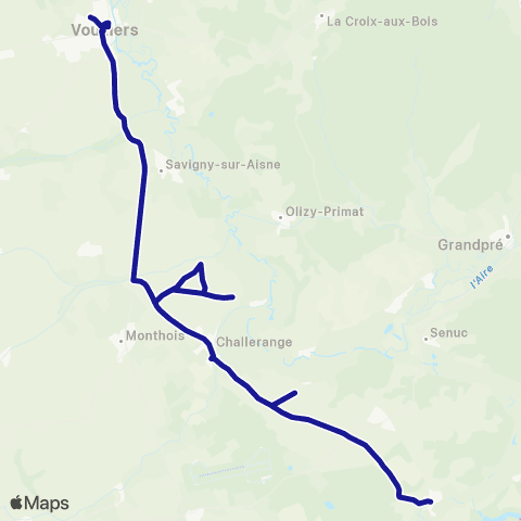 Fluo 08 Autry / Vouziers map