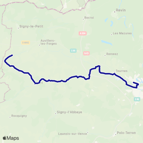 Fluo 08 Bossus-Rumigny / Charleville-Mézières map