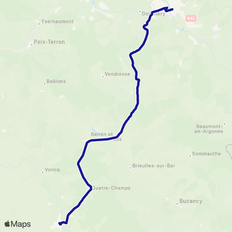 Fluo 08 Vouziers / Sedan map
