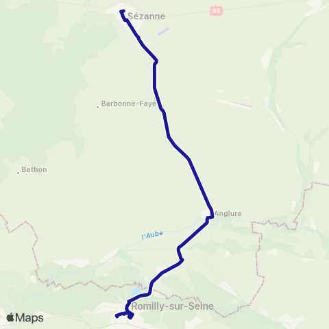 Fluo 51 Sézanne / Anglure / Romilly map
