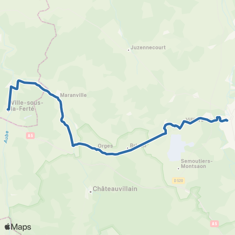 Fluo 52 Ville-sous-la-Ferté / Chaumont map