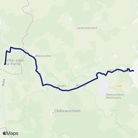 Fluo 52 Ville-SS-la-Ferté / Chaumont map