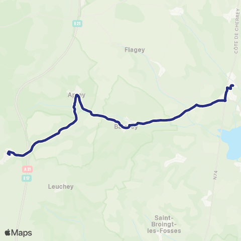 Fluo 52 Aujeurres / Longeau-Percey map