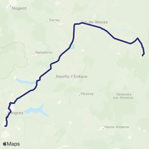 Fluo 52 Damremont / Langres map