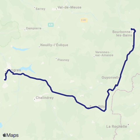 Fluo 52 Bourbonne-les-Bains / Langres map