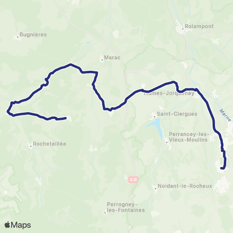 Fluo 52 Vauxbons / Langres map