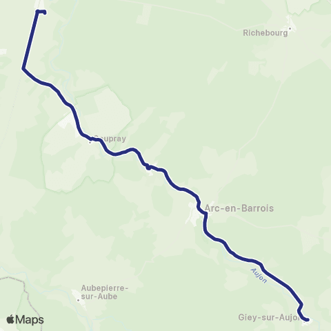Fluo 52 Giey-sur-Aujon / Chateauvillain map