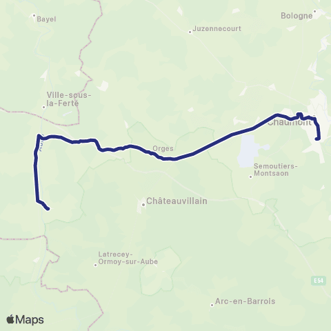 Fluo 52 Dinteville / Chaumont map