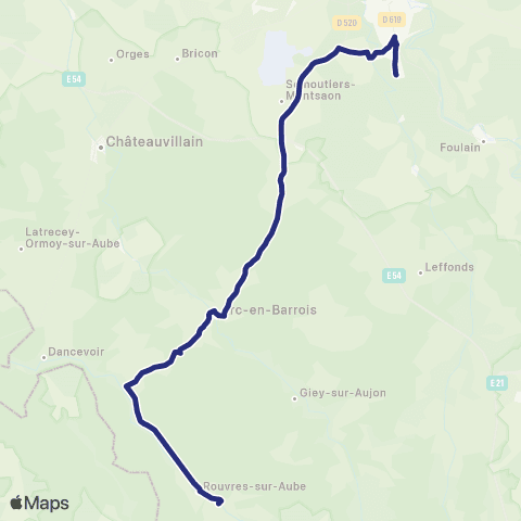 Fluo 52 Arbot / Chaumont map