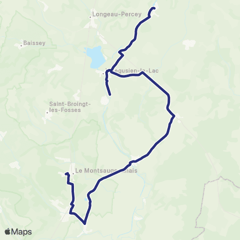 Fluo 52 Villegusien-le-Lac / le Montsaugeonnais map