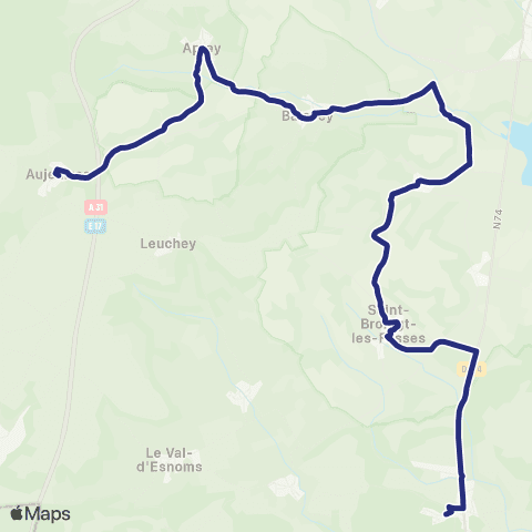 Fluo 52 Villegusien-le-Lac / le Montsaugeonnais map