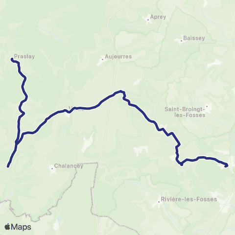 Fluo 52 Praslay / le Montsaugeonnais map
