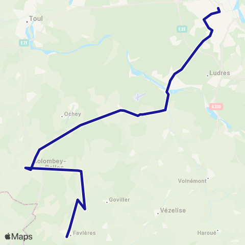 Fluo 54 Favières / Colombey / Nancy map