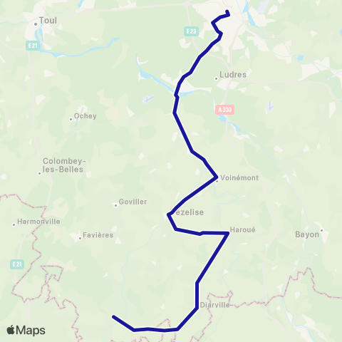 Fluo 54 Grimonviller / Vezelise / Nancy map