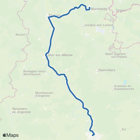 Fluo 55 Montmedy / Verdun map