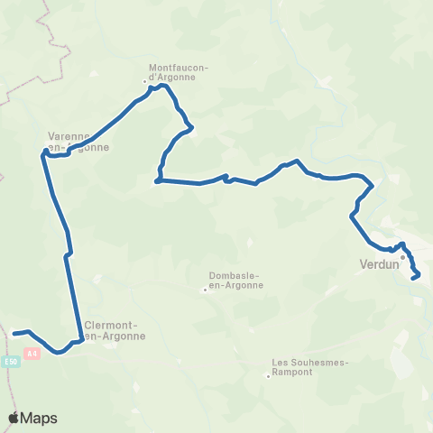 Fluo 55 Les Islettes / Verdun map
