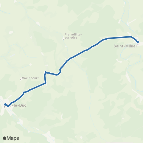 Fluo 55 - TAD St Mihiel - Bar le Duc map