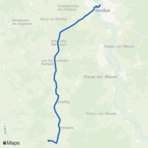 Fluo 55 Verdun / Meuse TGV map