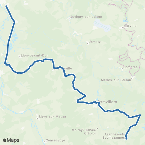 Fluo 55 Azannes-et-Soumazannes / Stenay map