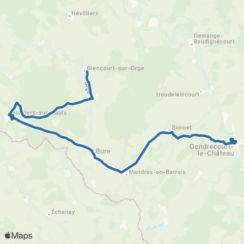 Fluo 55 Biencourt-Orge / Gondrecourt-le-Château map