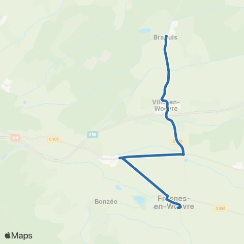 Fluo 55 Braquis / Fresnes-en-Woëvre map
