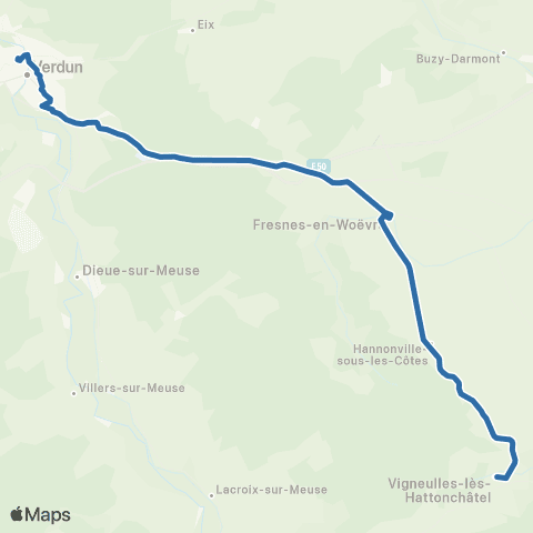 Fluo 55 Vigneulles-les-Hattonchatel / Verdun map