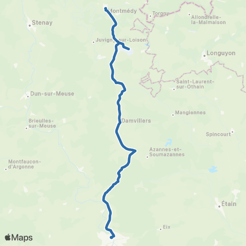 Fluo 55 Montmedy / Verdun map