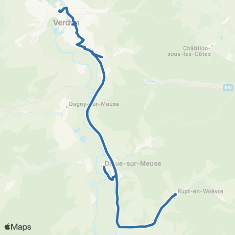 Fluo 55 Rupt-en-Woëvre / Verdun map