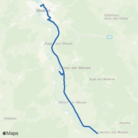 Fluo 55 Lacroix-sur-Meuse / Verdun map