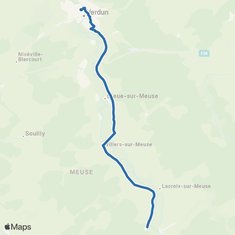 Fluo 55 Dompcevrin / Verdun map