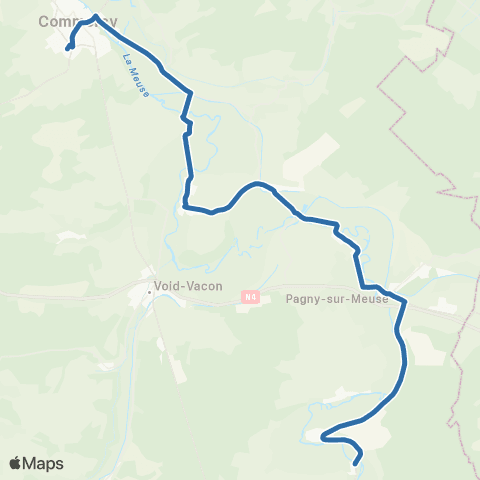 Fluo 55 Ugny-Meuse / Commercy / Pagny-sur-Meuse map