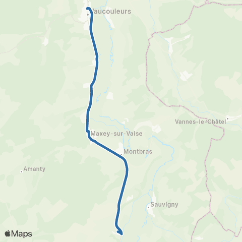 Fluo 55 Vaucouleurs / Goussaincourt map
