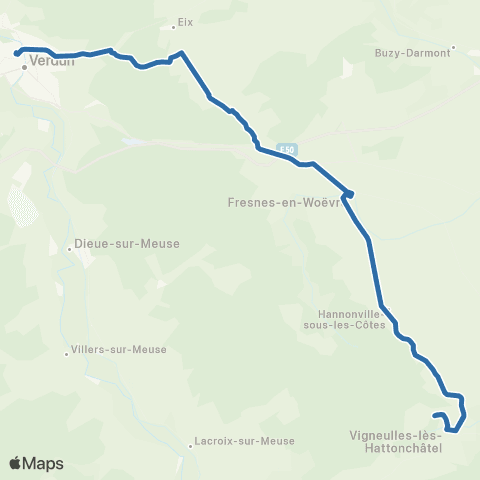 Fluo 55 Vigneulles les Hattonchatel - Verdun map
