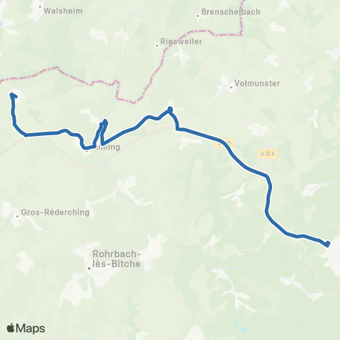 Fluo 57 Obergailbach / Bitche map