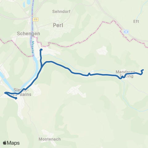 Fluo 57 Manderen-Ritzing / Sierck-les-Bains map