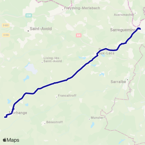 Fluo 57 Morhange / Sarreguemines map