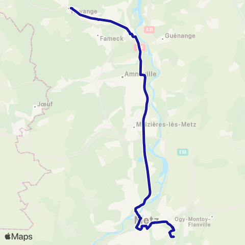 Fluo 57 Hayange / Metz map