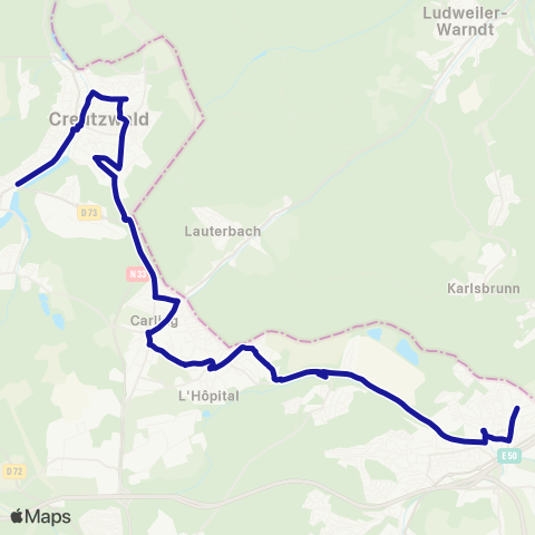 Fluo 57 Creutzwald / Freyming-Merlebach map
