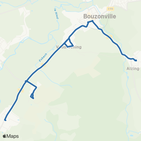 Fluo 57 Holling / Vaudreching / Alzing map