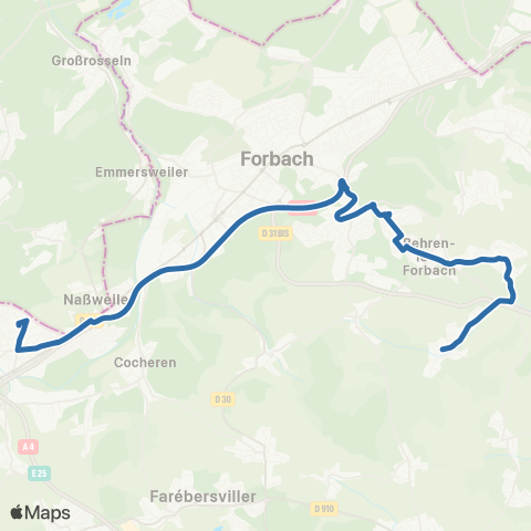 Fluo 57 Bousbach / Freyming-Merlebach map