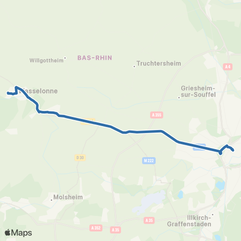 Fluo 67 Wasselonne - Strasbourg map