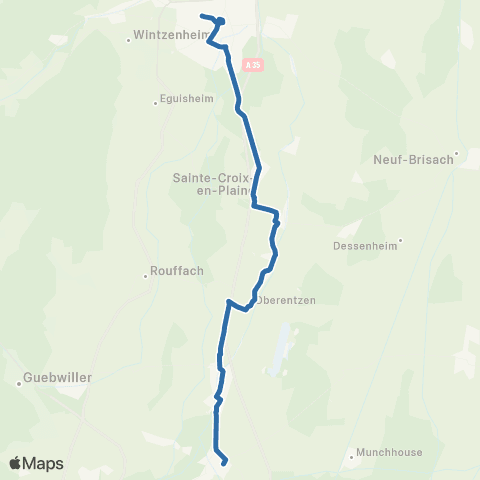 Fluo 68 Ensisheim / Munwiller / Colmar map