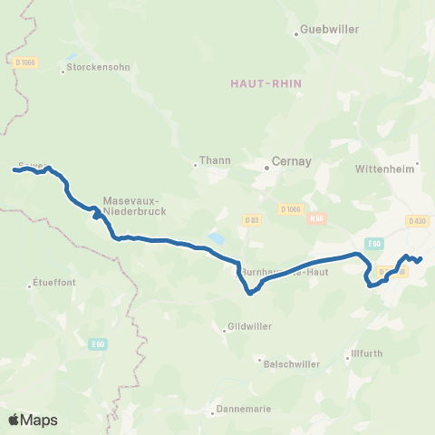 Fluo 68 Sewen / Masevaux-Niederbruck / Mulhouse map