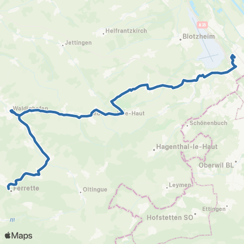 Fluo 68 Ferrette / St-Louis map