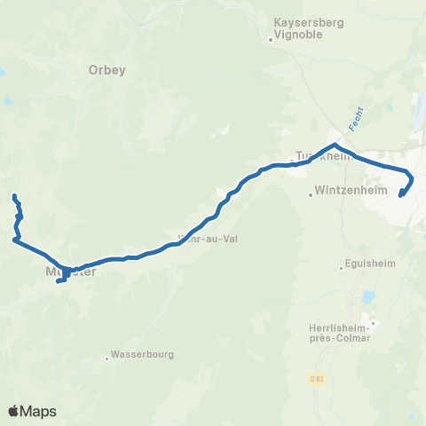 Fluo 68 Soultzeren / Colmar map