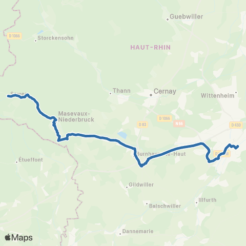 Fluo 68 Sewen / Masevaux-Niederbruck / Mulhouse map